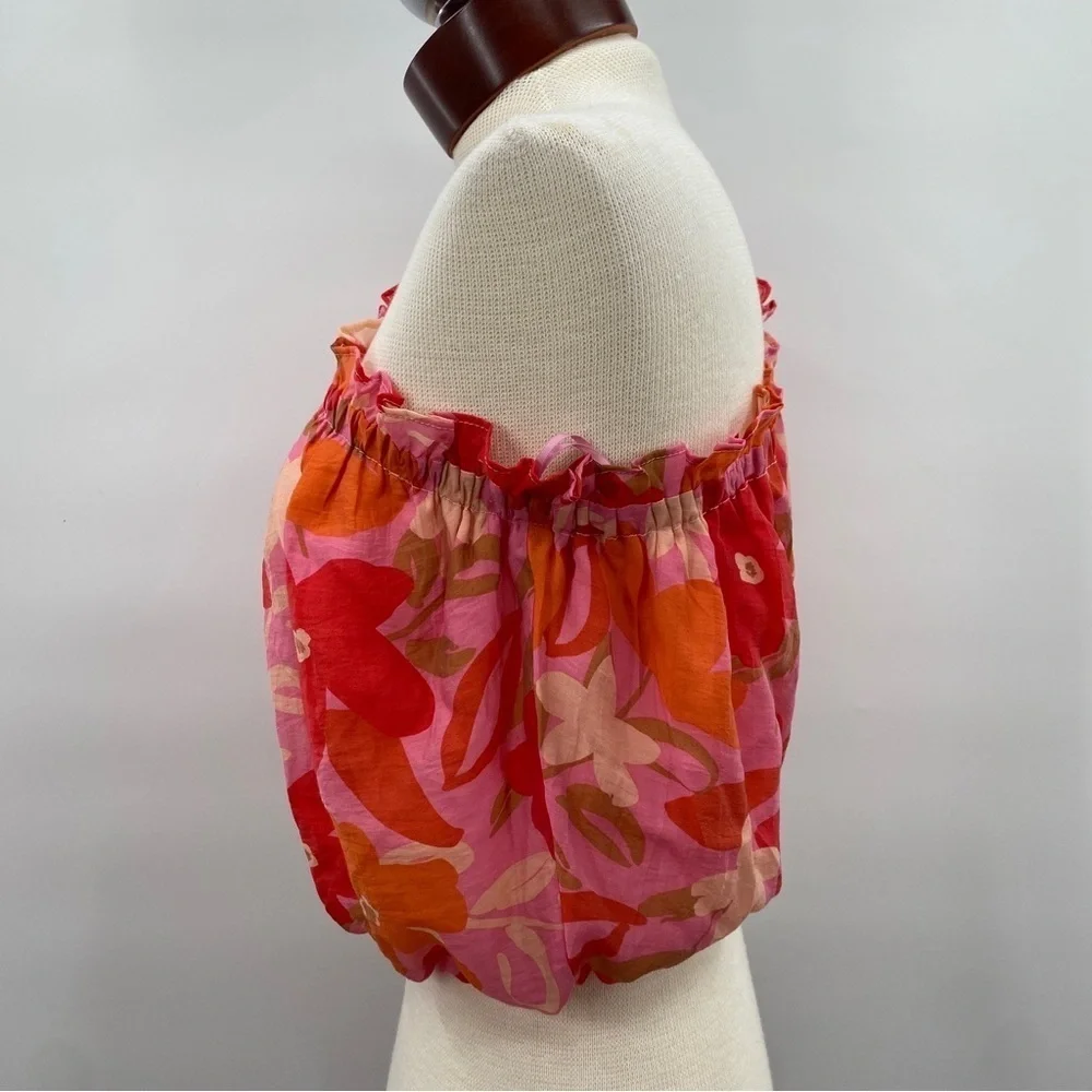 ASTR The Label Atlanta One Shoulder Ted Pink Orange Top Size Small